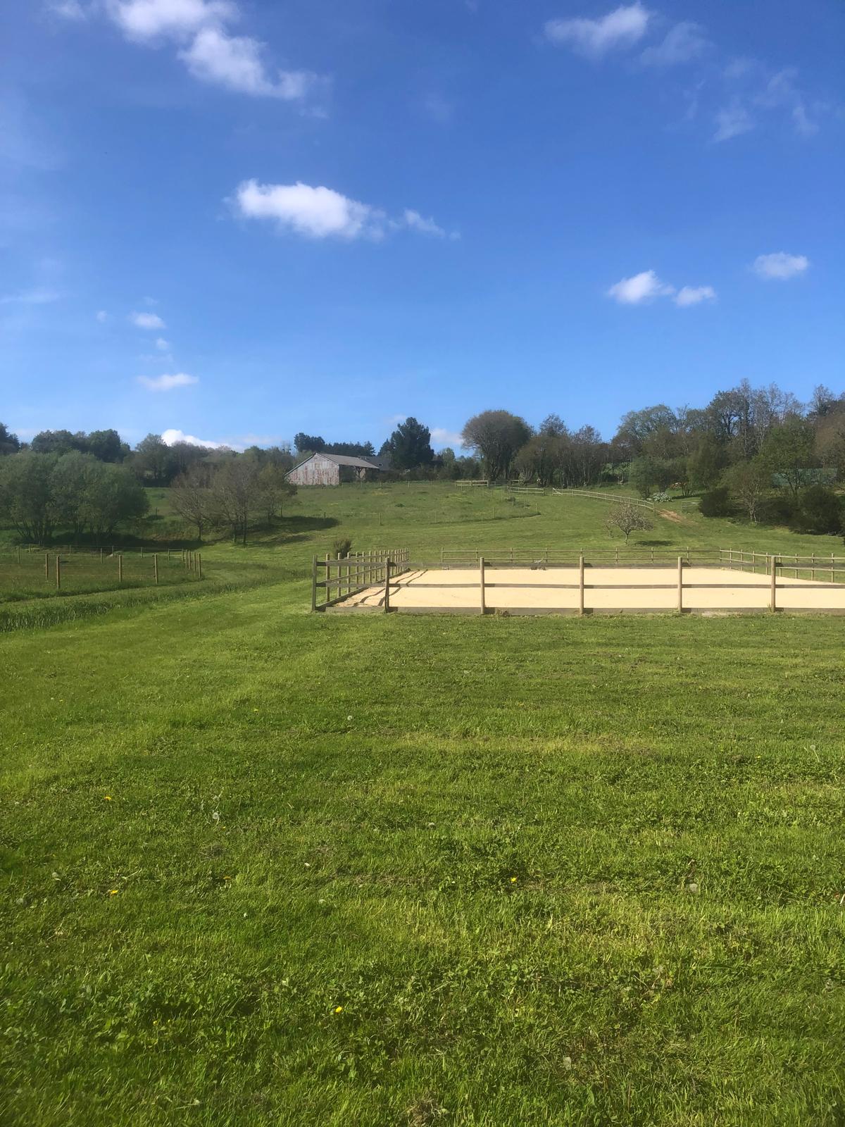 Carriere equestre en sable cloturee